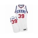 Men's Adidas Philadelphia 76ers #39 Jerami Grant Authentic White Home NBA Jersey