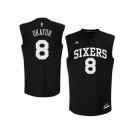 Men's Adidas Philadelphia 76ers #8 Jahlil Okafor Authentic Black Fashion NBA Jersey