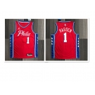 Men's Jordan 76ers #1 Harden Red Basketball Swingman Icon Edition Jersey