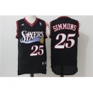 Men's NBA Philadelphia 76ers #25 Ben Simmons Black Jerseys