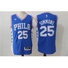 Men's NBA Philadelphia 76ers #25 Ben Simmons Blue Jerseys