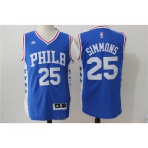 Men's NBA Philadelphia 76ers #25 Ben Simmons Blue Jerseys