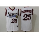 Men's NBA Philadelphia 76ers #25 Ben Simmons White Dress NBA Jersey