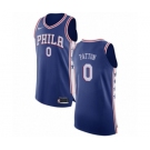 Men's Nike Philadelphia 76ers #0 Justin Patton Authentic Blue NBA Jersey - Icon Edition