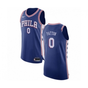 Men's Nike Philadelphia 76ers #0 Justin Patton Authentic Blue NBA Jersey - Icon Edition
