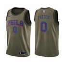 Men's Nike Philadelphia 76ers #0 Justin Patton Swingman Green Salute to Service NBA Jersey