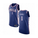 Men's Nike Philadelphia 76ers #1 Landry Shamet Authentic Blue NBA Jersey - Icon Edition