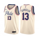 Men's Nike Philadelphia 76ers #13 Wilt Chamberlain Authentic Cream NBA Jersey - City Edition