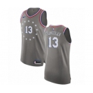 Men's Nike Philadelphia 76ers #13 Wilt Chamberlain Authentic Gray NBA Jersey - City Edition