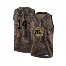 Men's Nike Philadelphia 76ers #14 Shake Milton Swingman Camo Realtree Collection NBA Jersey