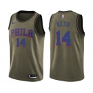 Men's Nike Philadelphia 76ers #14 Shake Milton Swingman Green Salute to Service NBA Jersey