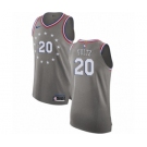 Men's Nike Philadelphia 76ers #20 Markelle Fultz Authentic Gray NBA Jersey - City Edition