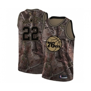 Men's Nike Philadelphia 76ers #22 Richaun Holmes Swingman Camo Realtree Collection NBA Jersey