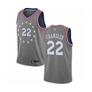 Men's Nike Philadelphia 76ers #22 Wilson Chandler Swingman Gray NBA Jersey - City Edition