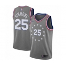 Men's Nike Philadelphia 76ers #25 Ben Simmons Swingman Gray NBA Jersey - City Edition