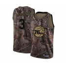 Men's Nike Philadelphia 76ers #3 Allen Iverson Swingman Camo Realtree Collection NBA Jersey