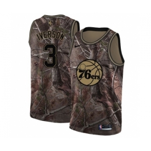 Men's Nike Philadelphia 76ers #3 Allen Iverson Swingman Camo Realtree Collection NBA Jersey