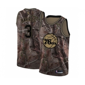 Men's Nike Philadelphia 76ers #3 Dana Barros Swingman Camo Realtree Collection NBA Jersey