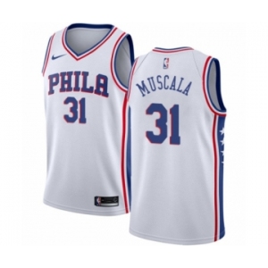 Men's Nike Philadelphia 76ers #31 Mike Muscala Authentic White NBA Jersey - Association Edition