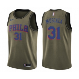 Men's Nike Philadelphia 76ers #31 Mike Muscala Swingman Green Salute to Service NBA Jersey