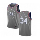 Men's Nike Philadelphia 76ers #34 Charles Barkley Swingman Gray NBA Jersey - City Edition