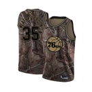 Men's Nike Philadelphia 76ers #35 Clarence Weatherspoon Swingman Camo Realtree Collection NBA Jersey