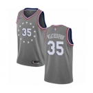 Men's Nike Philadelphia 76ers #35 Clarence Weatherspoon Swingman Gray NBA Jersey - City Edition