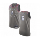 Men's Nike Philadelphia 76ers #6 Julius Erving Authentic Gray NBA Jersey - City Edition