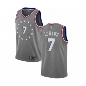 Men's Nike Philadelphia 76ers #7 Timothe Luwawu Swingman Gray NBA Jersey - City Edition