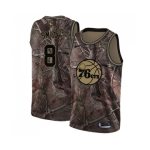 Men's Nike Philadelphia 76ers #8 Zhaire Smith Swingman Camo Realtree Collection NBA Jersey