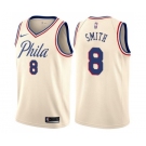 Men's Nike Philadelphia 76ers #8 Zhaire Smith Swingman Cream NBA Jersey - City Edition