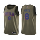 Men's Nike Philadelphia 76ers #8 Zhaire Smith Swingman Green Salute to Service NBA Jersey