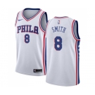 Men's Nike Philadelphia 76ers #8 Zhaire Smith Swingman White NBA Jersey - Association Edition