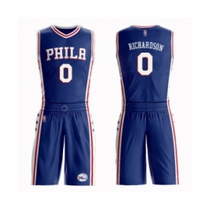 Men's Philadelphia 76ers #0 Josh Richardson Authentic Blue Basketball Suit Jersey - Icon Edition