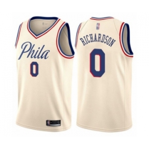 Men's Philadelphia 76ers #0 Josh Richardson Authentic Cream Basketball Jersey - City Edition