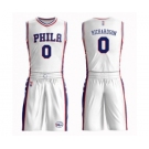 Men's Philadelphia 76ers #0 Josh Richardson Authentic White Basketball Suit Jersey - Association Edition