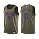 Men's Philadelphia 76ers #0 Josh Richardson Swingman Green Salute to Service Basketball Jersey