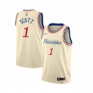 Men's Philadelphia 76ers #1 Mike Scott Swingman Cream Basketball Jersey 2019-20 City Edition