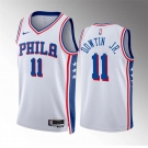 Men's Philadelphia 76ers #11 Jeff Dowtin Jr White Association Edition Stitched Jersey