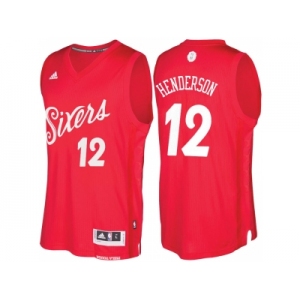 Men's Philadelphia 76ers #12 Gerald Henderson Red 2016 Christmas Day NBA Swingman Jersey