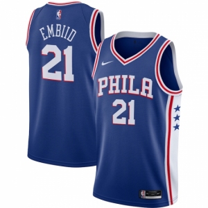 Men's Philadelphia 76ers #21 Joel Embiid Nike Royal 2020-21 Swingman Jersey