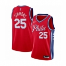 Men's Philadelphia 76ers #25 Ben Simmons Authentic Red Finished Basketball Jersey - Statement Edition