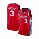 Men's Philadelphia 76ers #3 Allen Iverson Authentic Red Finished Basketball Jersey - Statement Edition