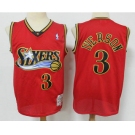 Men's Philadelphia 76ers #3 Allen Iverson Red Hardwood Classics Reload Swingman Throwback Jersey