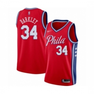 Men's Philadelphia 76ers #34 Charles Barkley Authentic Red Finished Basketball Jersey - Statement Edition