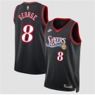 Men's Philadelphia 76ers #8 Paul George Black 2025 Classic Edition Stitched Jersey