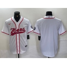 Men's Philadelphia 76ers Blank White With Patch Cool Base Stitched Baseball Jersey