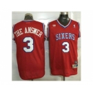 NBA Men Philadelphia 76ers #3 Allen Iverson Red Throwback The Answer Stitched Jersey