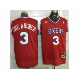 NBA Men Philadelphia 76ers #3 Allen Iverson Red Throwback The Answer Stitched Jersey