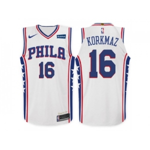 Nike NBA Philadelphia 76ers #16 Furkan Korkmaz Jersey 2017-18 New Season White Jersey